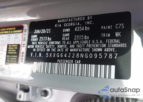 2022 Kia K5 Gt-Line from USA, damaged, VIN 5XXG64J28NG095787